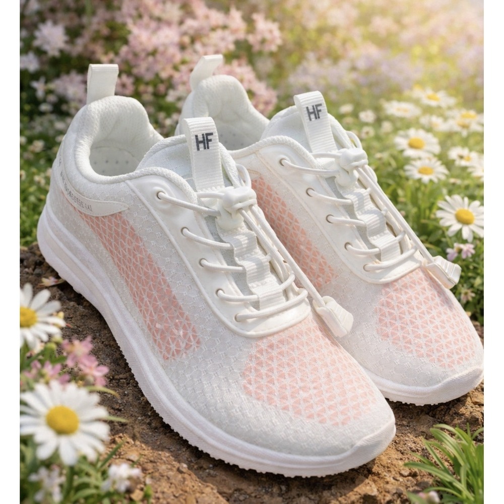 HF Series Cloud Sneakers Women's Size 9-9.5 EU 40 White Pink Lightweight Comfort